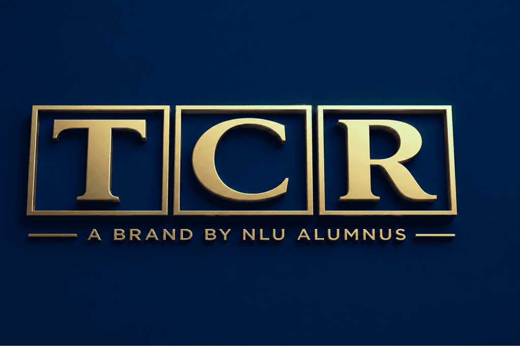 TCR logo on navy background