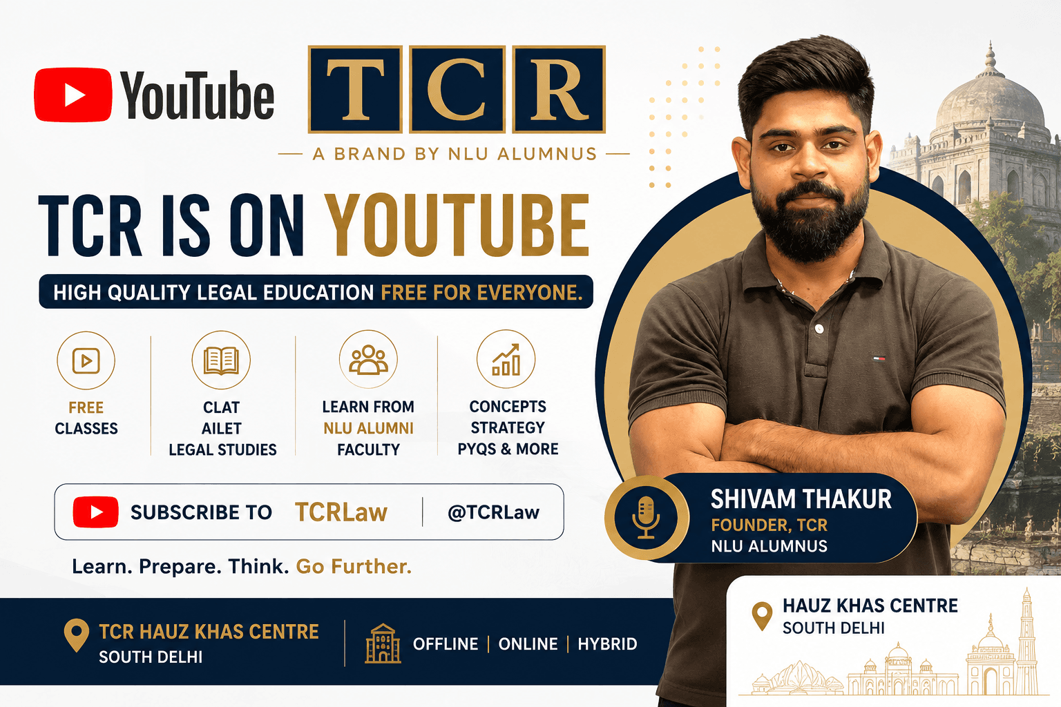 TCR on YouTube: Free CLAT, AILET & Legal Studies Classes by NLU Alumni