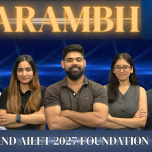 Banner for Aarambh course – CLAT and AILET preparation starting in Class 11 (2027 batch)
